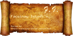 Facsinay István névjegykártya