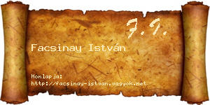 Facsinay István névjegykártya